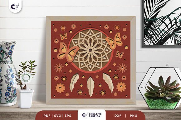 Download Boho Dreamcatcher 3D Shadow Box - Boho dreamcatcher Collection