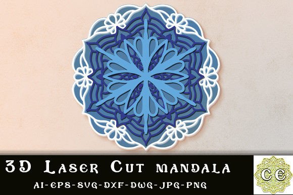 Download Modern 3D Laser Cut Mandala for Home - Laser cut Collection