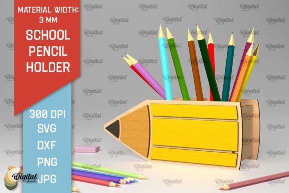 Download School Pencil Holder Laser Cut Design - Laser cut Collection