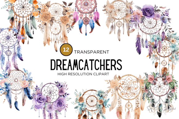 Download Watercolor Boho Dreamcatcher Clipart - Boho dreamcatcher Collection