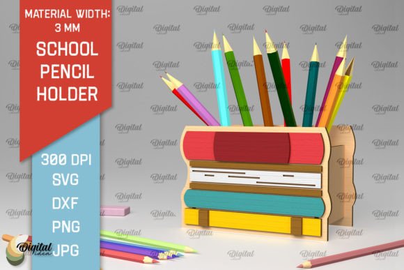 Download School Pencil Holder Laser Cut Design - Laser cut Collection