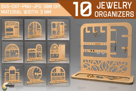 Download Jewelry Organizer Bundle. Laser Cut File - Laser cut Collection